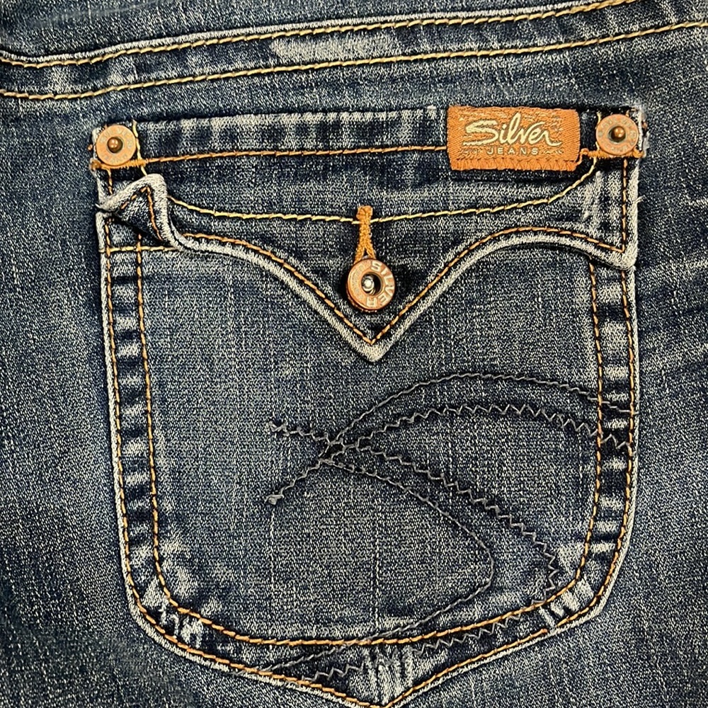 Silver Pioneer Stretch Jean flip back embroidered pocket size 28. - Picture 9 of 13